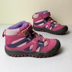 Mishansha Kids Pink and Purple Boys Hiking Boots Walking Anti-Collision Toe Cap